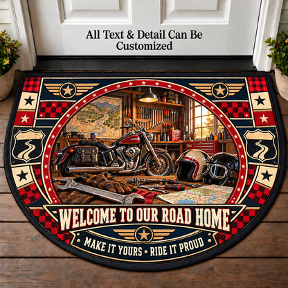 Workshop Wrench - Two Up Adventures Personalized Half Round Mat | 5To9Vibe