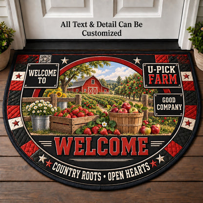 U-Pick Farm Personalized Half Round Mat | 5To9Vibe