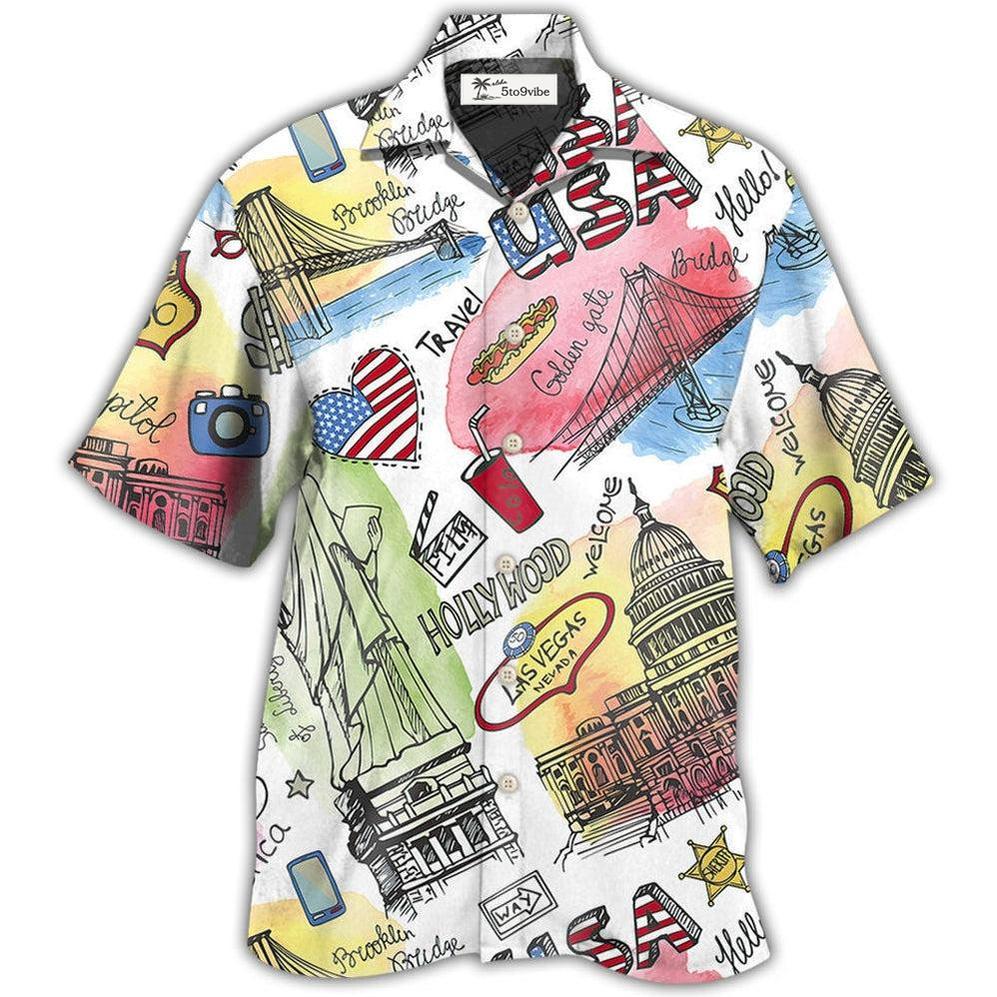 Hawaiian Shirt / Adults / S America USA Art Style - Hawaiian Shirt 
