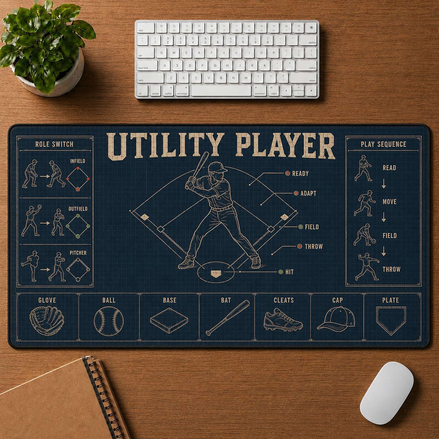 Utility Player Blueprint Desk Mat | 5To9Vibe