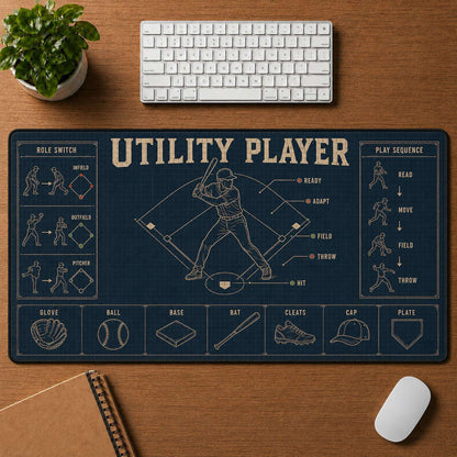 Utility Player Blueprint Desk Mat | 5To9Vibe