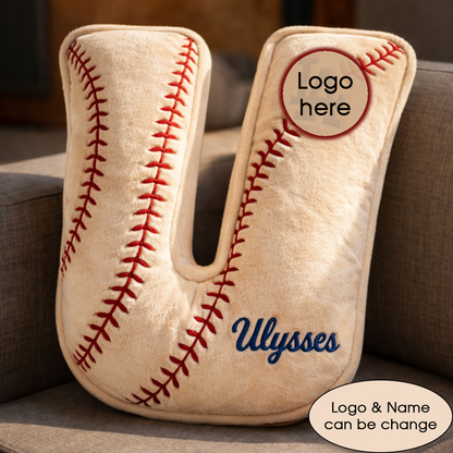 Baseball Pillow Custom Name & Logo Gift For Kids, Friends, Family Irregular-Shaped Pillow Custom-Shaped Pillow-5TO9VIBE