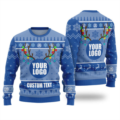 Ugly Christmas Sweater Custom Logo Royal