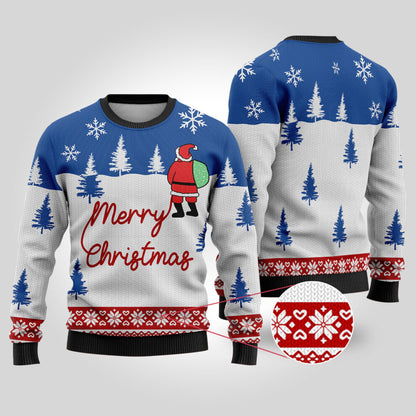 Ugly Christmas Sweater Santa At The North Pole Royal - Funny Ugly Christmas Sweater