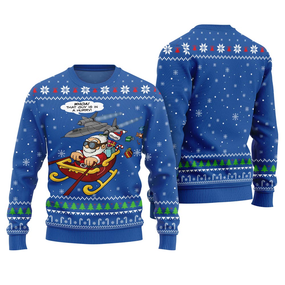 Ugly Santa Christmas Sweater For Pilot Royal