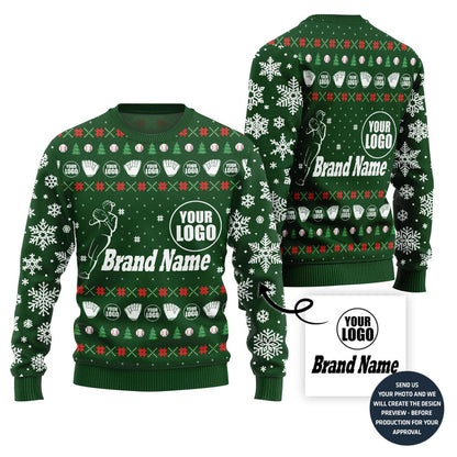 Ultimate Custom Baseball Team Logo And Name Ugly Christmas Sweater