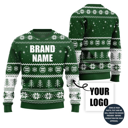 Ultimate Custom Company Logo Ugly Christmas Sweater