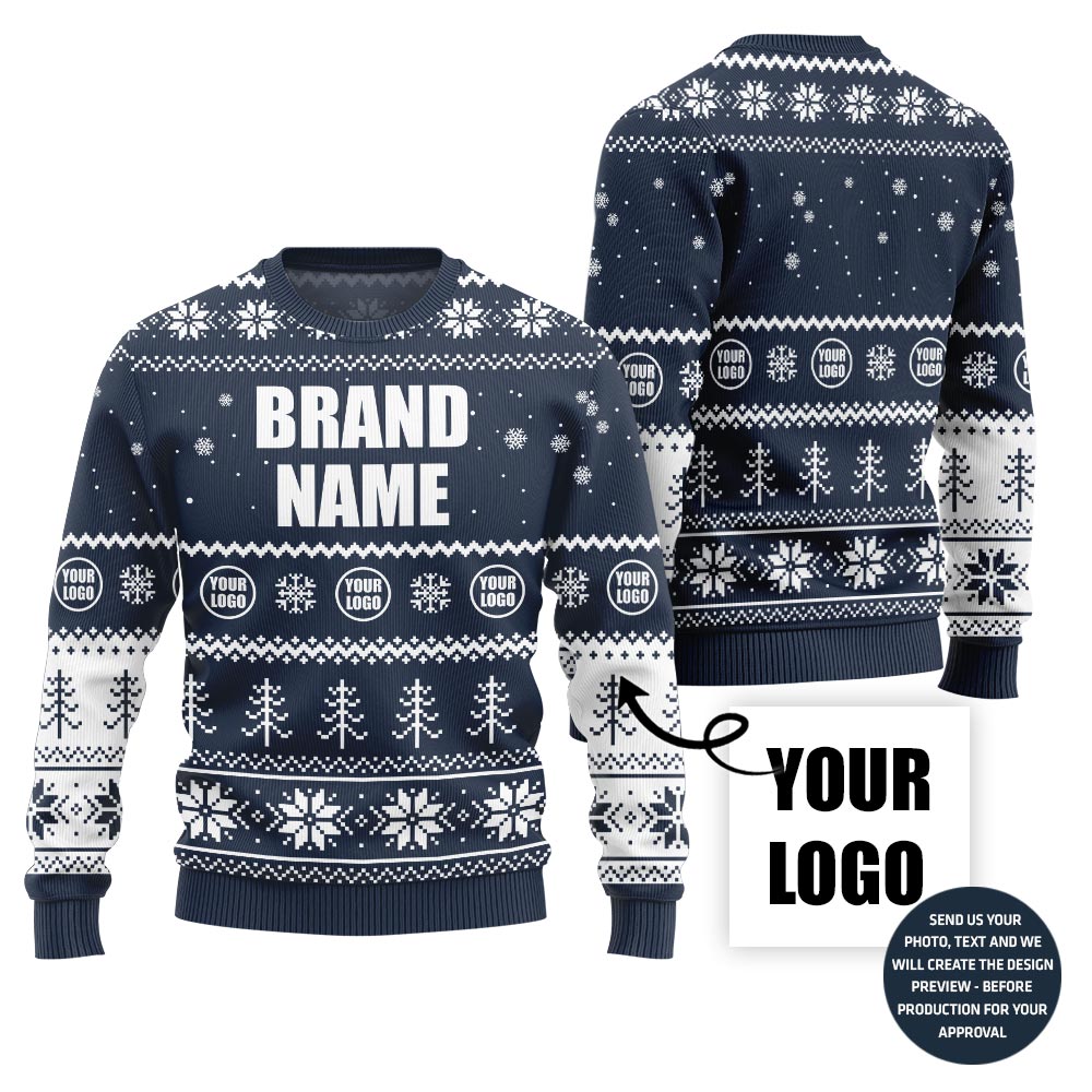 Ultimate Custom Company Logo Ugly Christmas Sweater