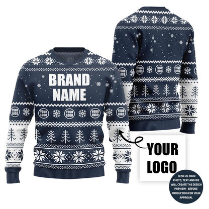 Ultimate Custom Company Logo Ugly Christmas Sweater