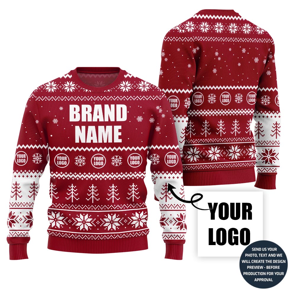 Ultimate Custom Company Logo Ugly Christmas Sweater