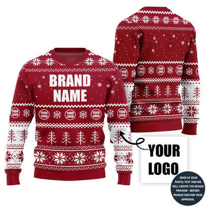 Ultimate Custom Company Logo Ugly Christmas Sweater