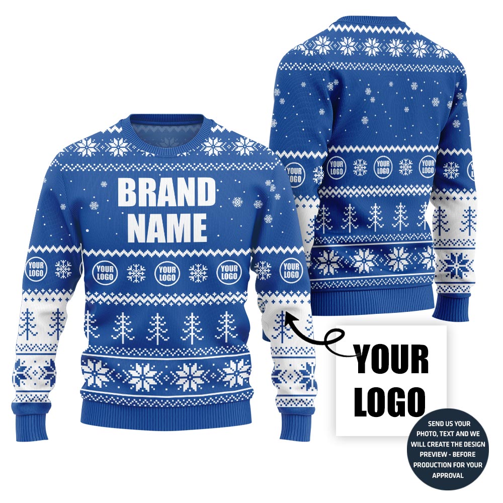 Ultimate Custom Company Logo Ugly Christmas Sweater