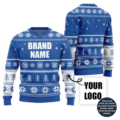Ultimate Custom Company Logo Ugly Christmas Sweater