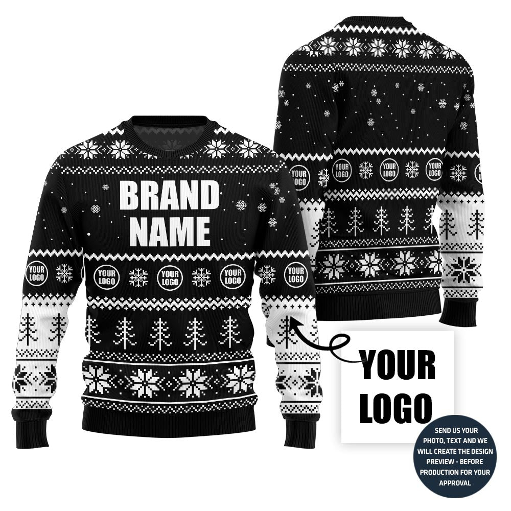 Ultimate Custom Company Logo Ugly Christmas Sweater