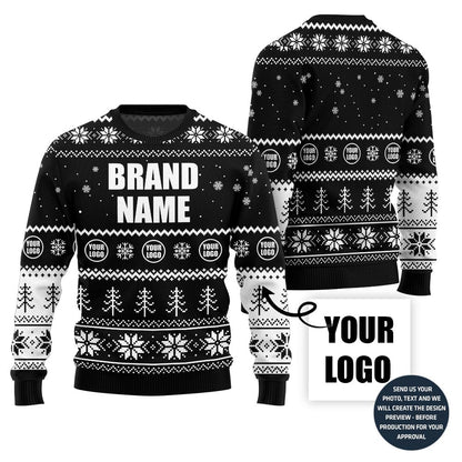 Ultimate Custom Company Logo Ugly Christmas Sweater