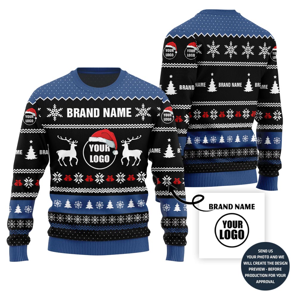 Ultimate Custom Logo And Brand Name Ugly Christmas Sweater