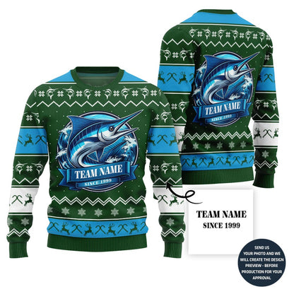Ultimate Fishing Team Custom Ugly Christmas Sweater
