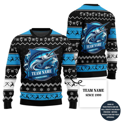 Ultimate Fishing Team Custom Ugly Christmas Sweater