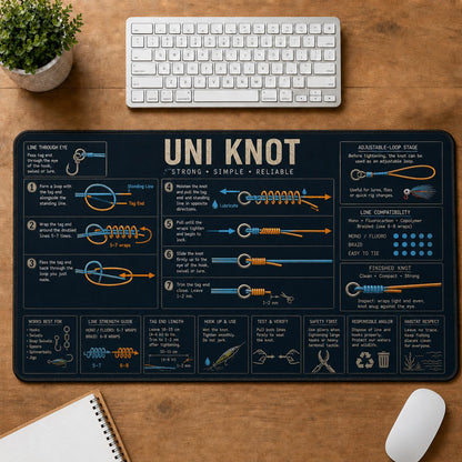 Uni Knot Fishing Field Guide Desk Mat | 5To9Vibe