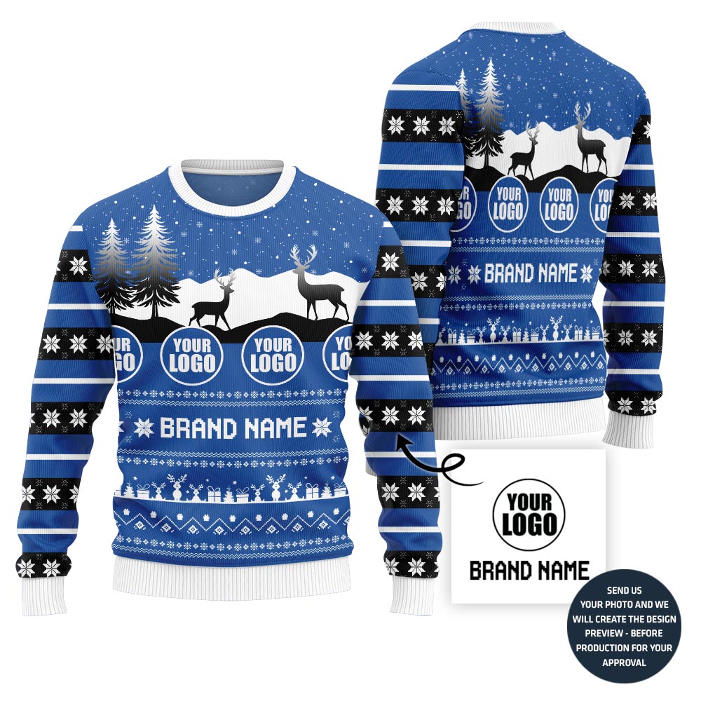 Unique Brand Name And Logo Xmas Sweater For Men