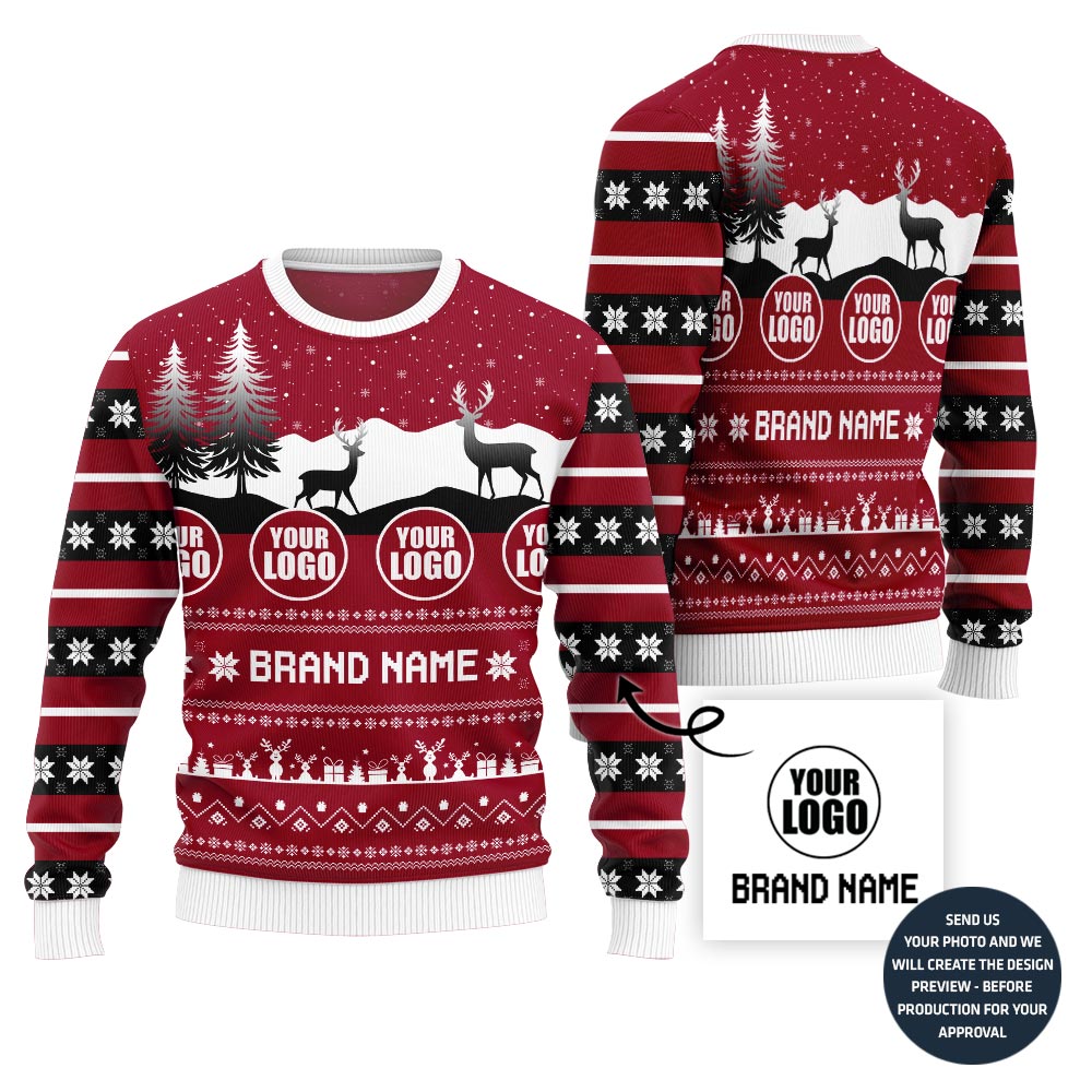 Unique Brand Name And Logo Xmas Sweater For Men