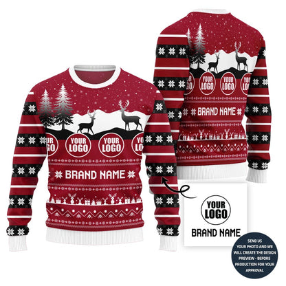 Unique Brand Name And Logo Xmas Sweater For Men