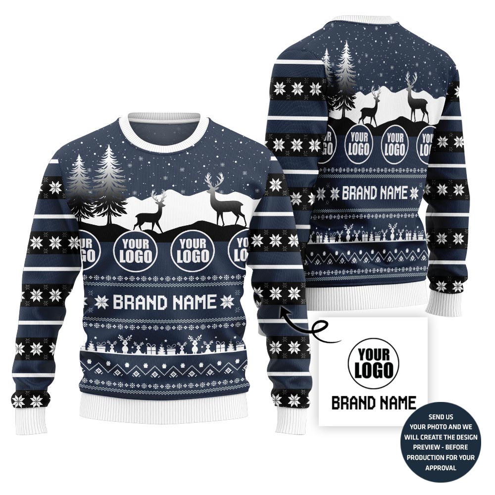 Unique Brand Name And Logo Xmas Sweater For Men