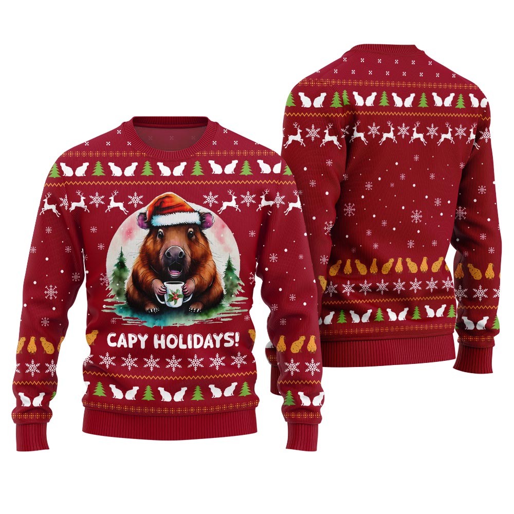 Unique Capymas Ugly Christmas Sweater