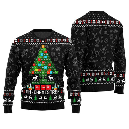 Unique Chemistree Ugly Christmas Sweater Black