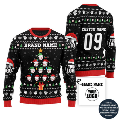 Unique Custom Baseball Team Ugly Christmas Sweater