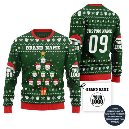 Unique Custom Baseball Team Ugly Christmas Sweater