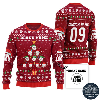 Unique Custom Baseball Team Ugly Christmas Sweater