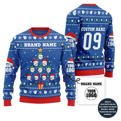 Festive Basketball Team Custom Ugly Christmas Sweater