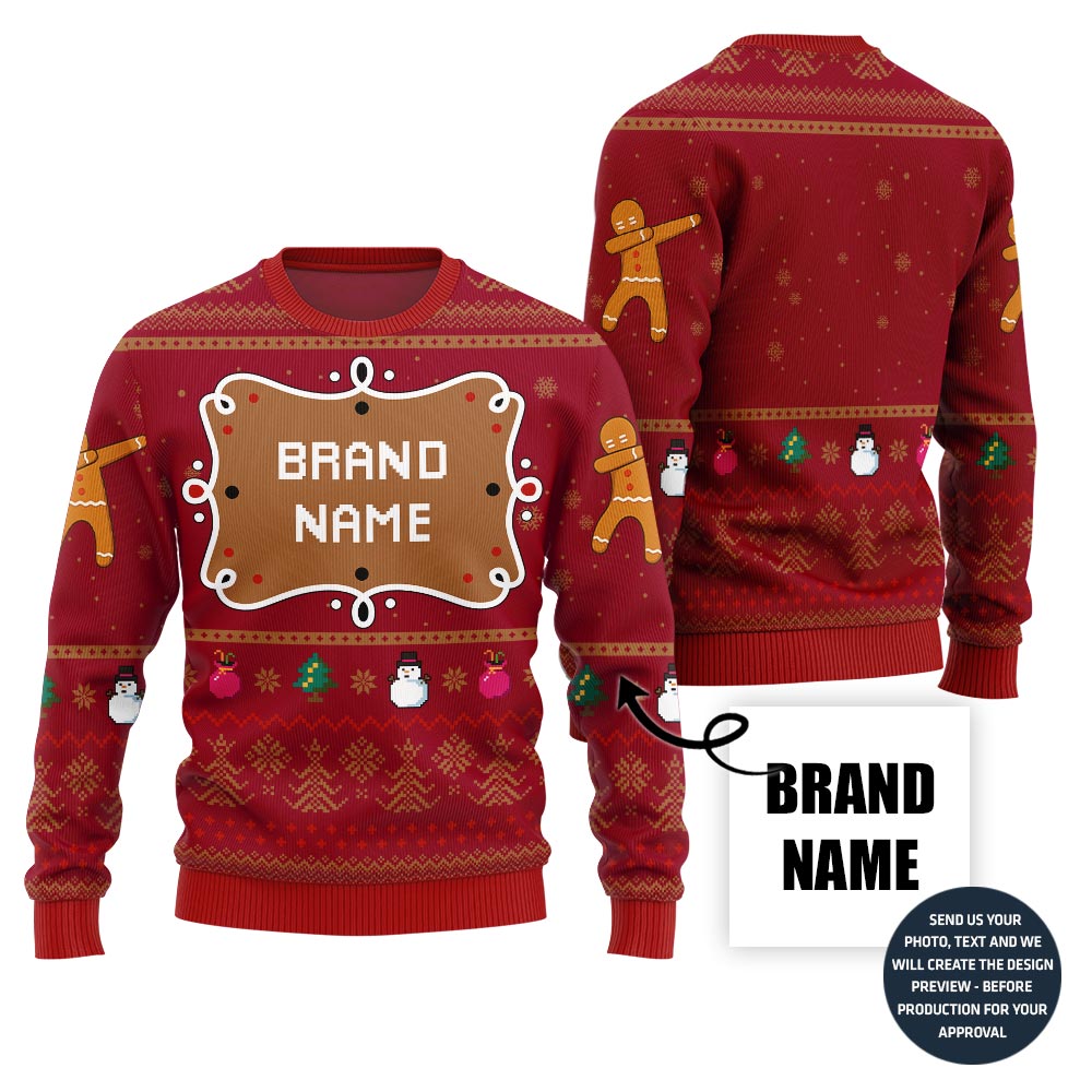 Unique Custom Brand Name Holiday Sweater