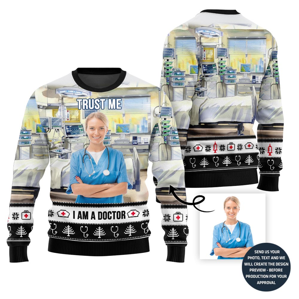 Unique Custom Doctor Ugly Christmas Sweater For Women