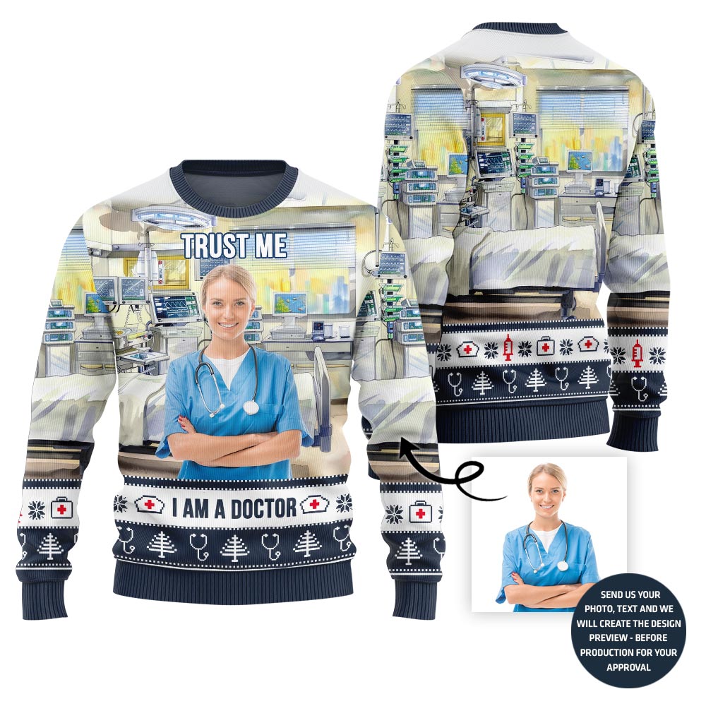 Unique Custom Doctor Ugly Christmas Sweater For Women