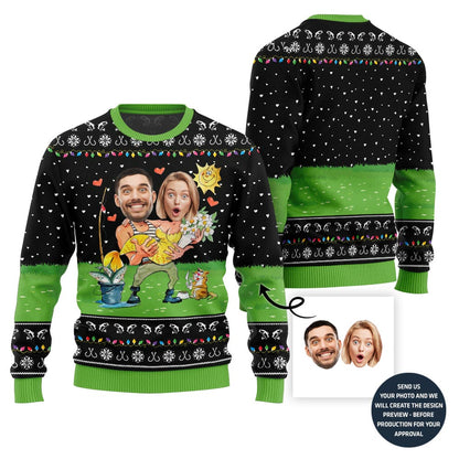 Unique Custom Face Couple Ugly Christmas Sweater