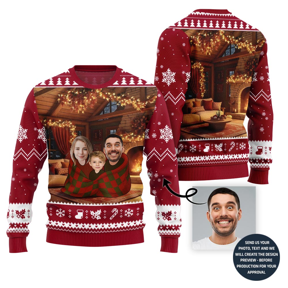 Unique Custom Face Family Xmas Sweater