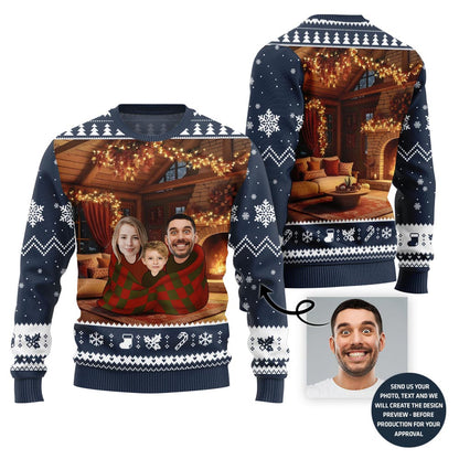 Unique Custom Face Family Xmas Sweater