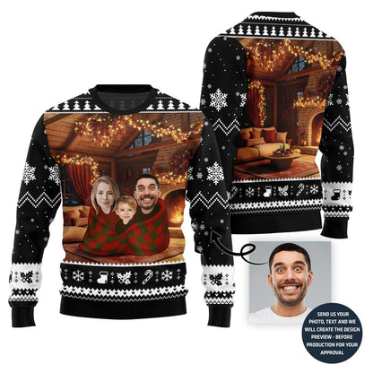 Unique Custom Face Family Xmas Sweater