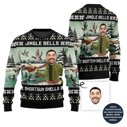 Unique Custom Face Hunting Ugly Christmas Sweater For Men