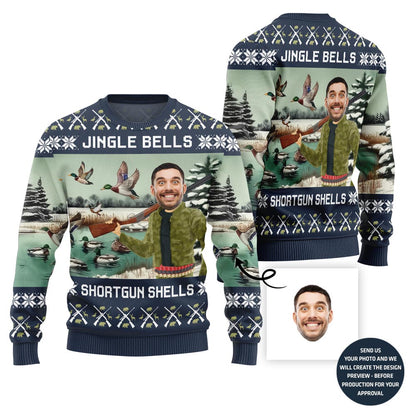 Unique Custom Face Hunting Ugly Christmas Sweater For Men