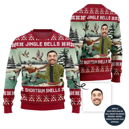 Unique Custom Face Hunting Ugly Christmas Sweater For Men