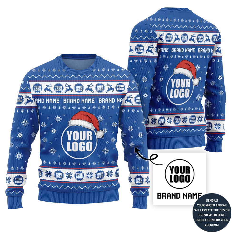 Unique Custom Logo And Brand Christmas Sweater For Teams