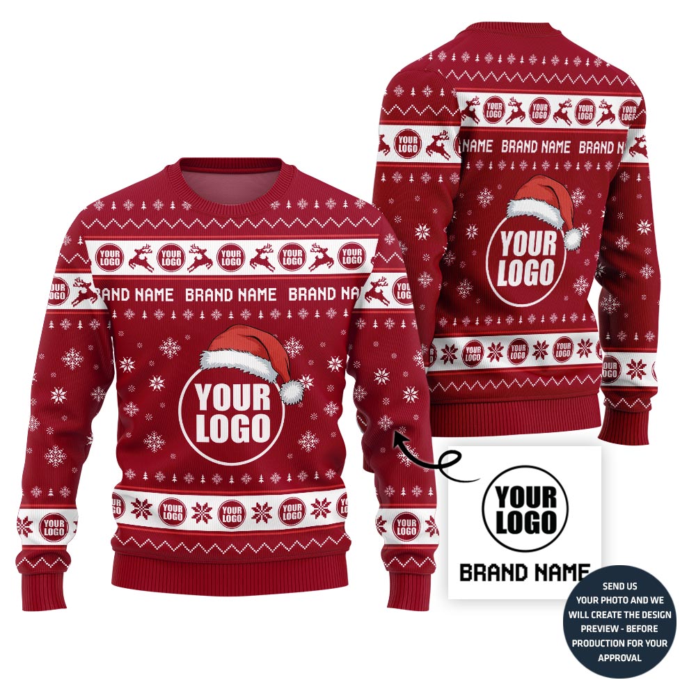 Unique Custom Logo And Brand Christmas Sweater For Teams