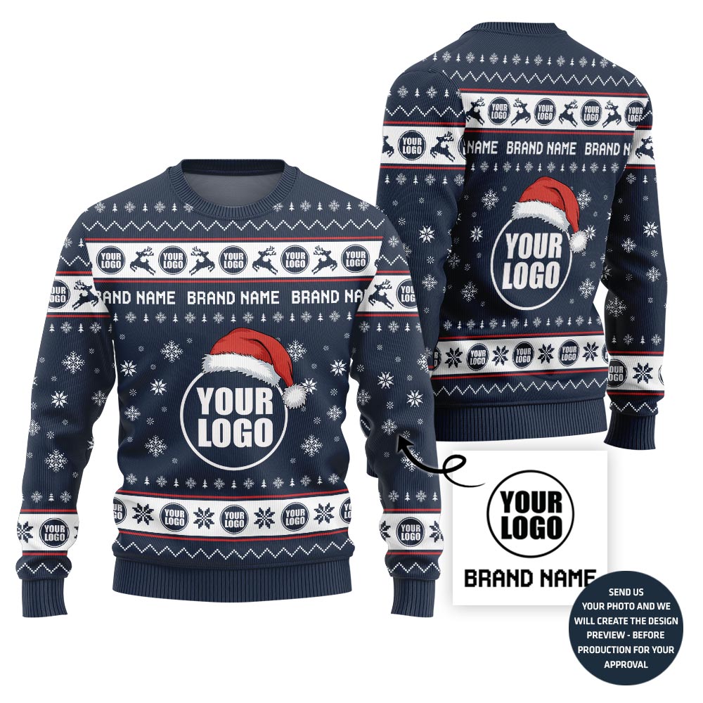 Unique Custom Logo And Brand Christmas Sweater For Teams