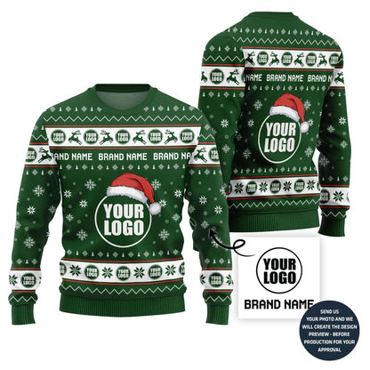 Unique Custom Logo And Brand Christmas Sweater For Teams