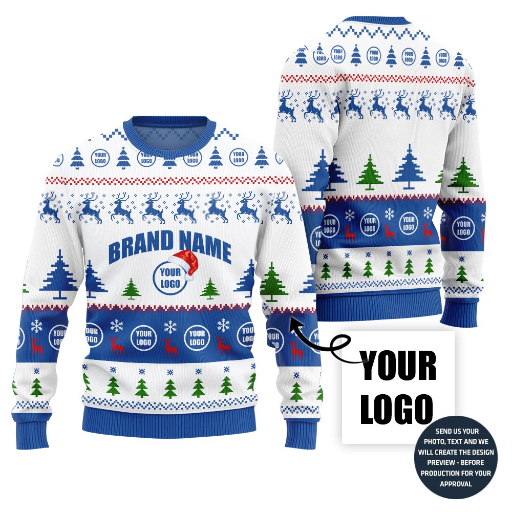 Unique Custom Logo And Brand Name Xmas Sweater For Group