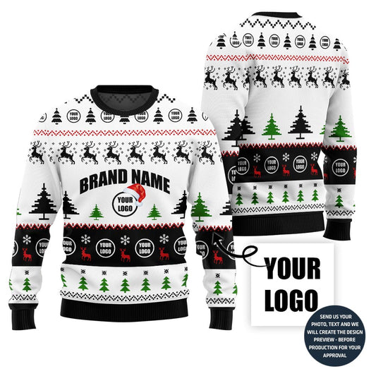 Unique Custom Logo And Brand Name Xmas Sweater For Group