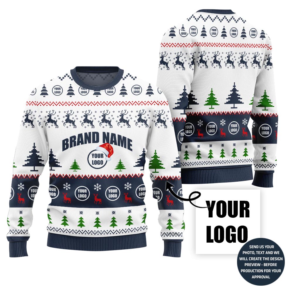 Unique Custom Logo And Brand Name Xmas Sweater For Group